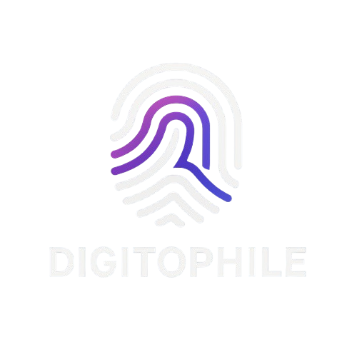 Digitophile logo with stylized fingerprint