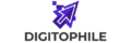 Digitophile logo featuring a purple pixelated mouse cursor arrow above bold text